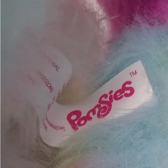 Pomsies Cat Interactive Pink White Rainbow Unicorn Cat Stuffed Animal - Picture 4 of 5